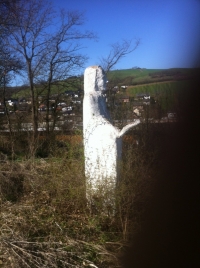 Herz-Jesu-Skulptur im früheren Garten